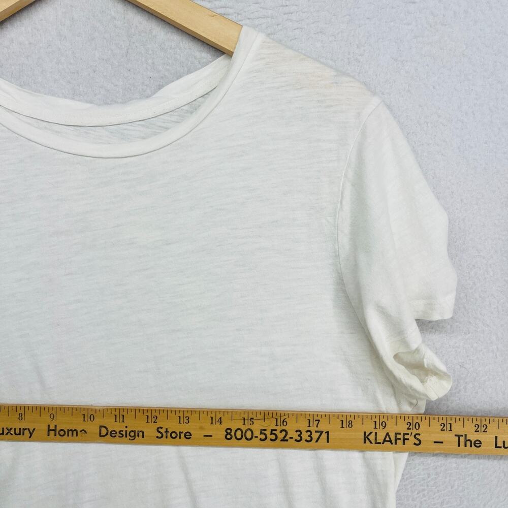 EILEEN FISHER Top M Organic Cotton Slub Jersey Crewneck Short Sleeve Basic White - Picture 7 of 10